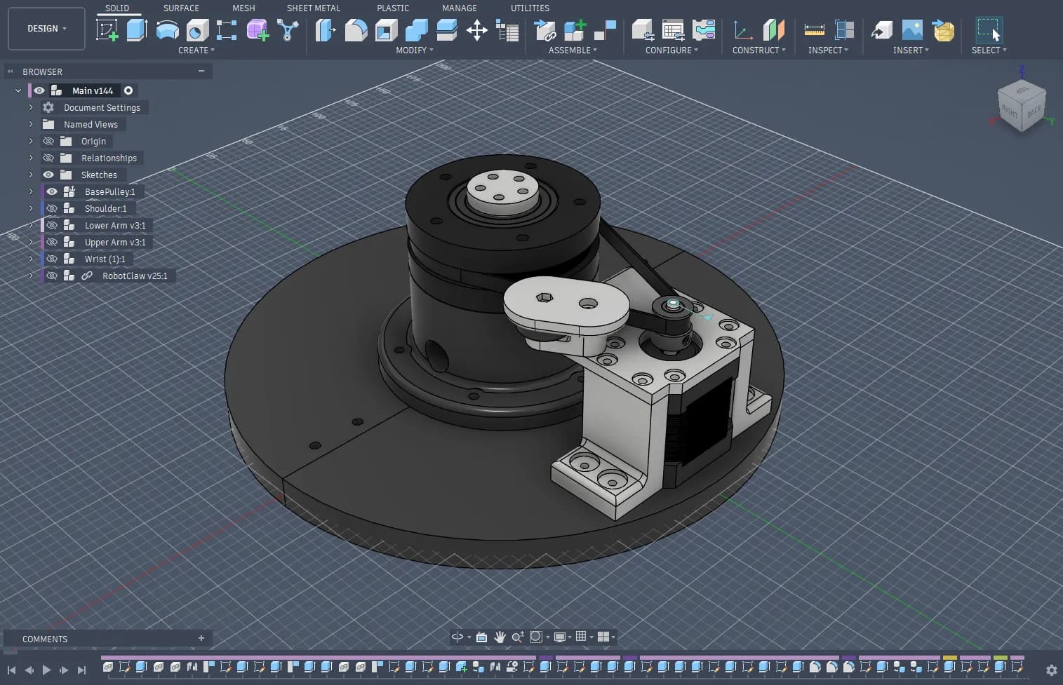 Robot Arm-Fusion-Base Fusion screenshot of robot arm base.